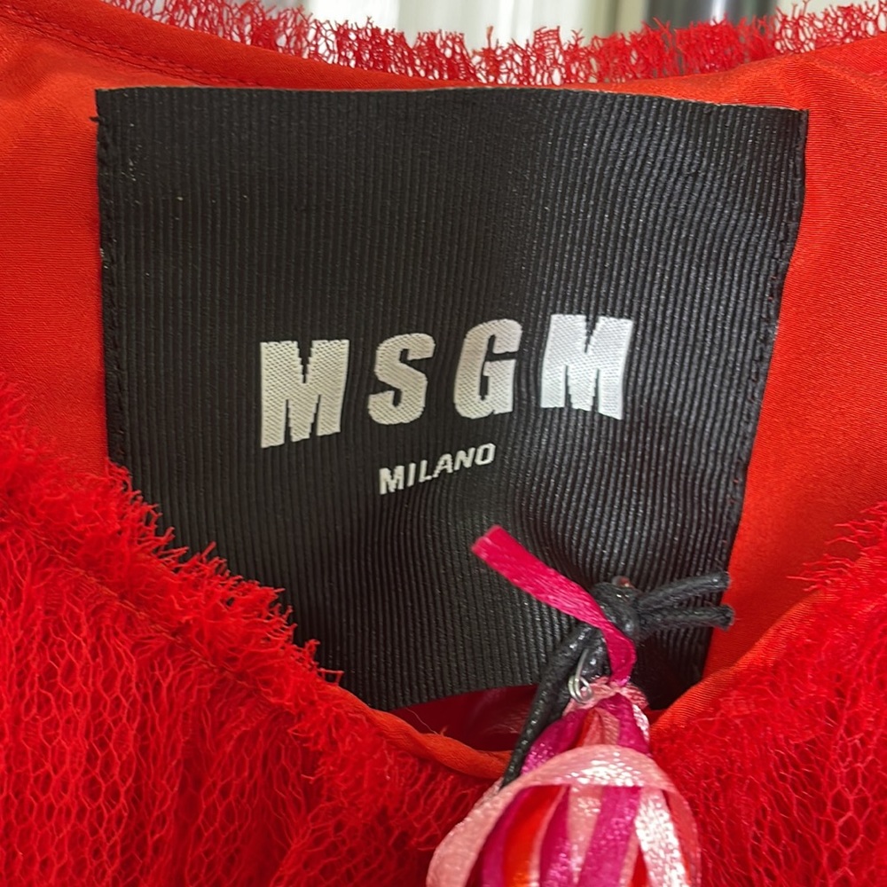 MSGM Layered Tulle Mini Dress Red Size 42/8 - Picture 12 of 15